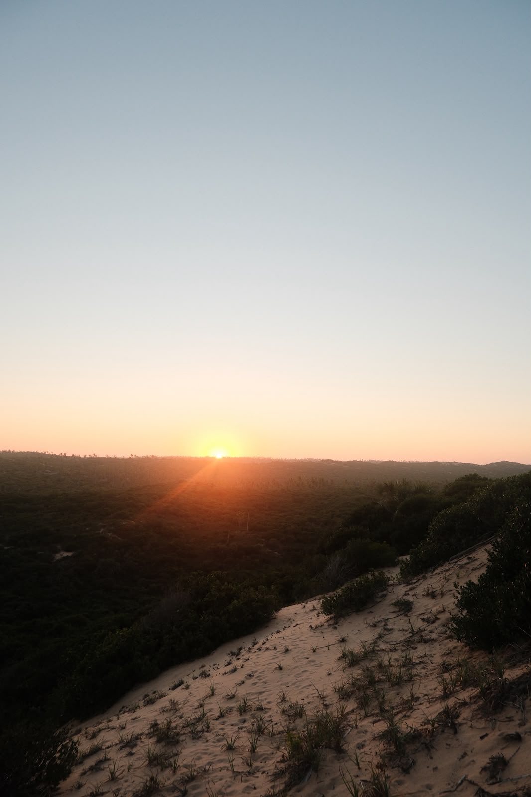 Early morning light over the reserve coastline