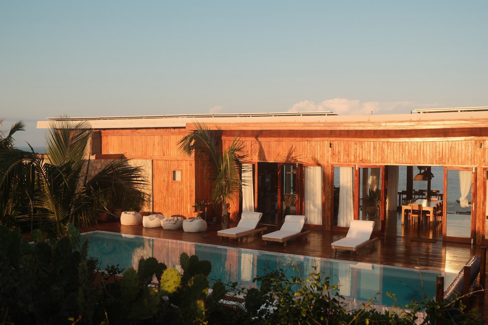The visitors' house at the reserve, surrounded by coastal nature